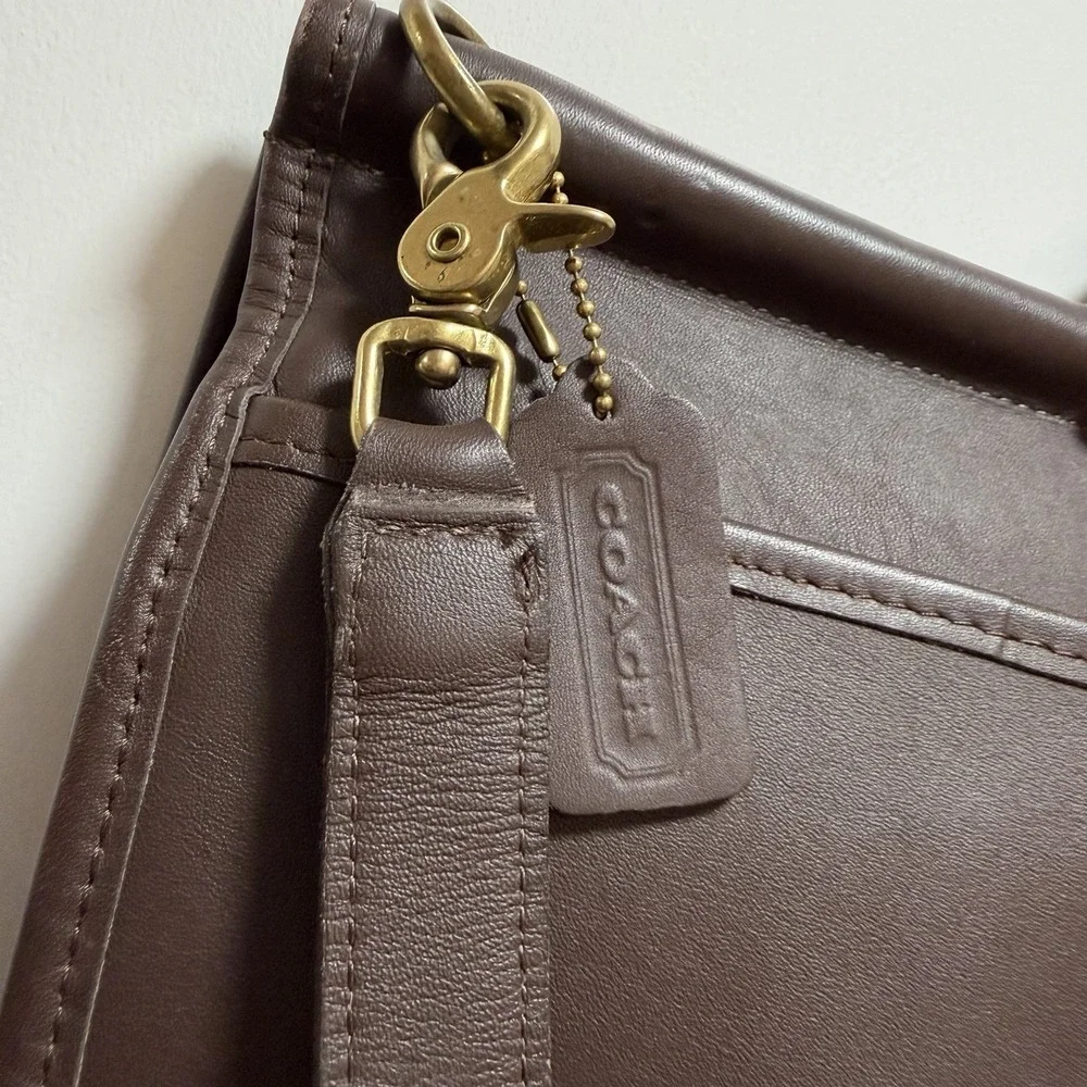 Vintage Coach Beekman Briefcase Shoulder Bag 5266 USA Dark Brown Leather
